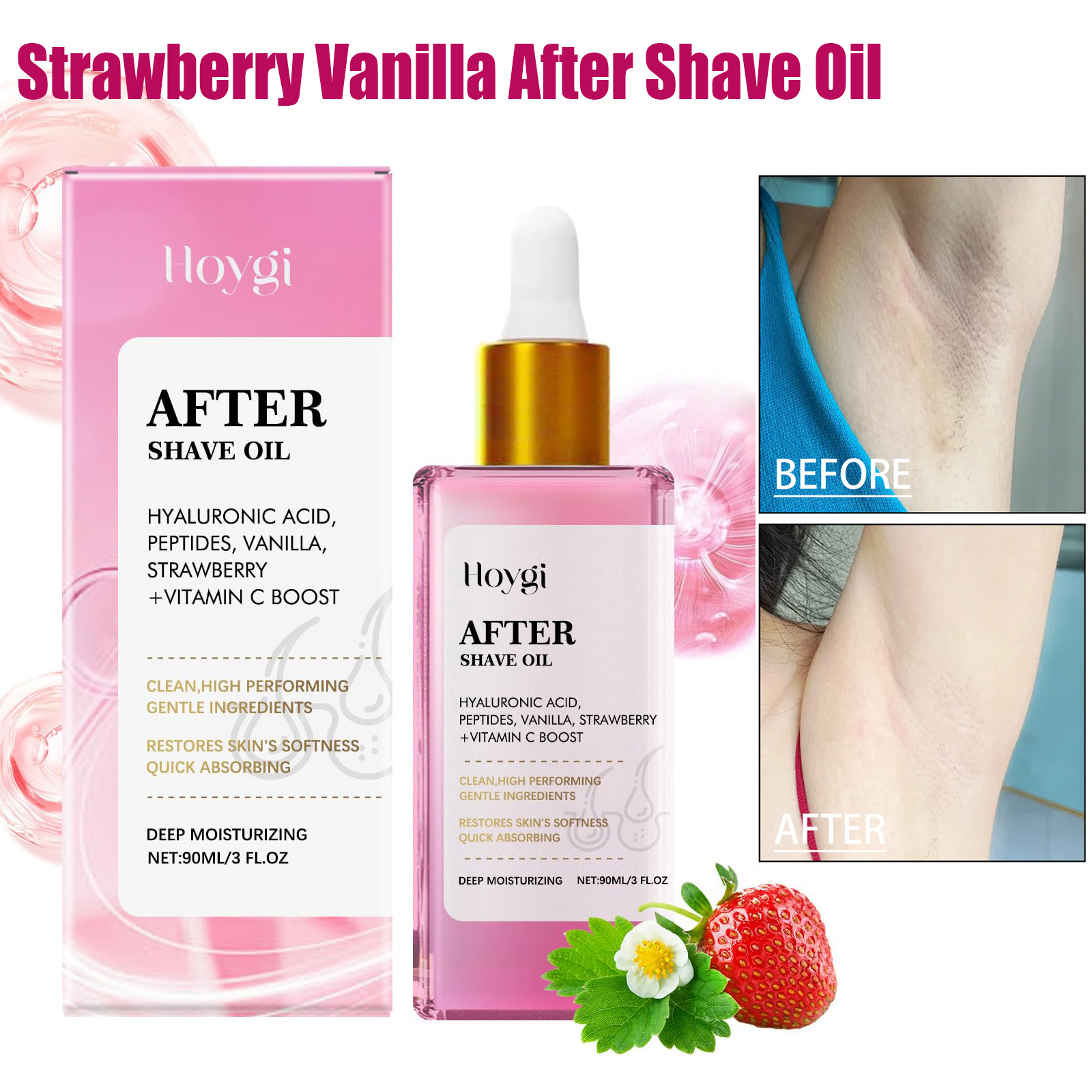 Hair Care Cream - After-Shave-Öl mit Erdbeerduft, Hautglättend, Beruhigend, Reparierend,