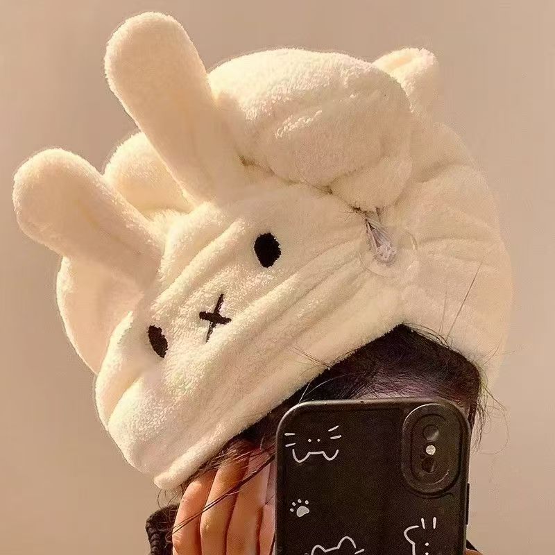 Hair Care In Japan - Niedliche Hasenohren-Haube Miffy Trockenhaarkappe mit dickem
