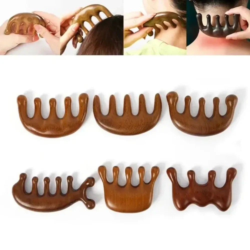 Detangling Wide Comb - Holztherapie-Massagekamm für Kopf, Gesicht und Kopfhaut,