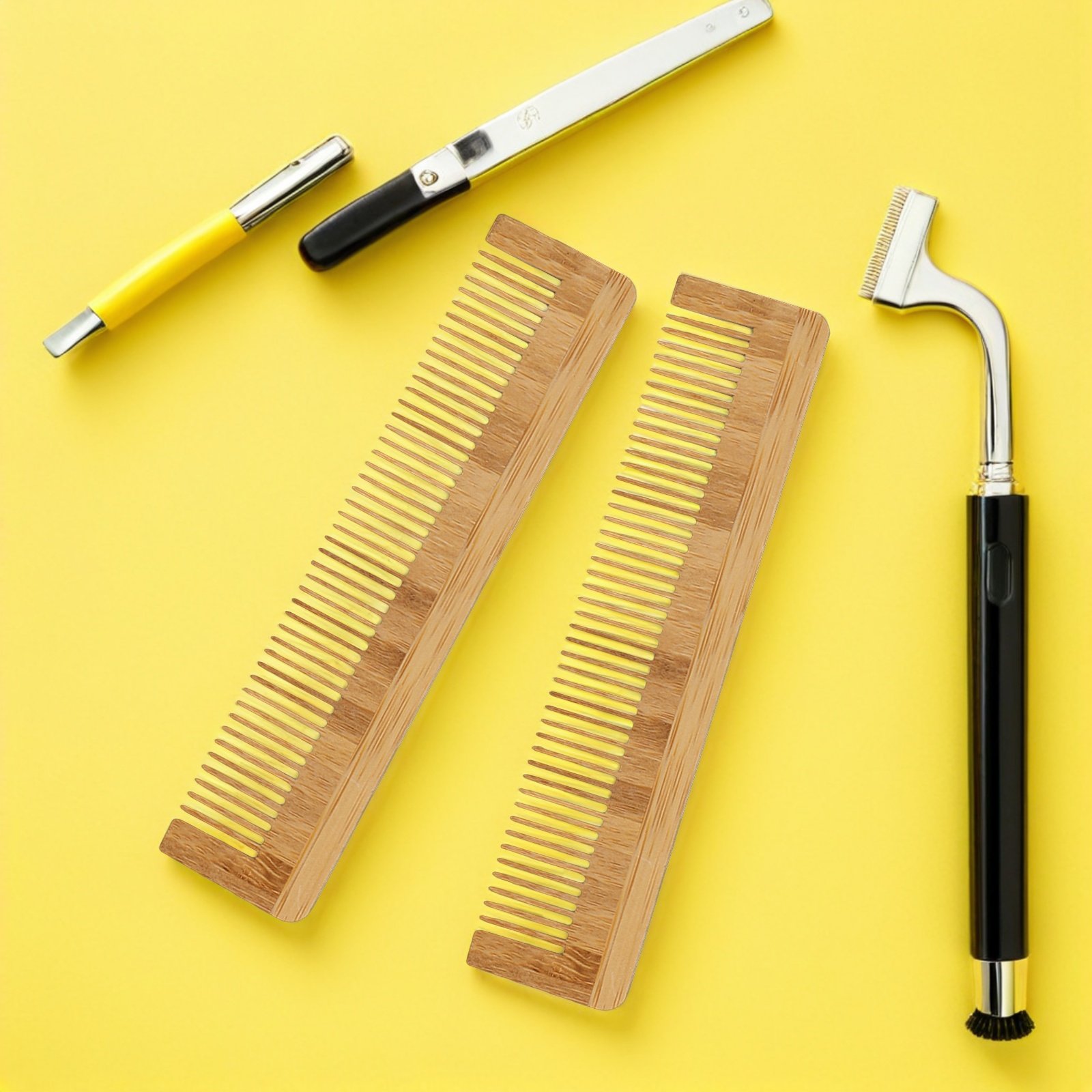 Detangling Wide Comb - 12 Stück Einweg-Holz-Bartkämme, Bambus-Taschenkamm, breitzinkiger Haarentwirrer,