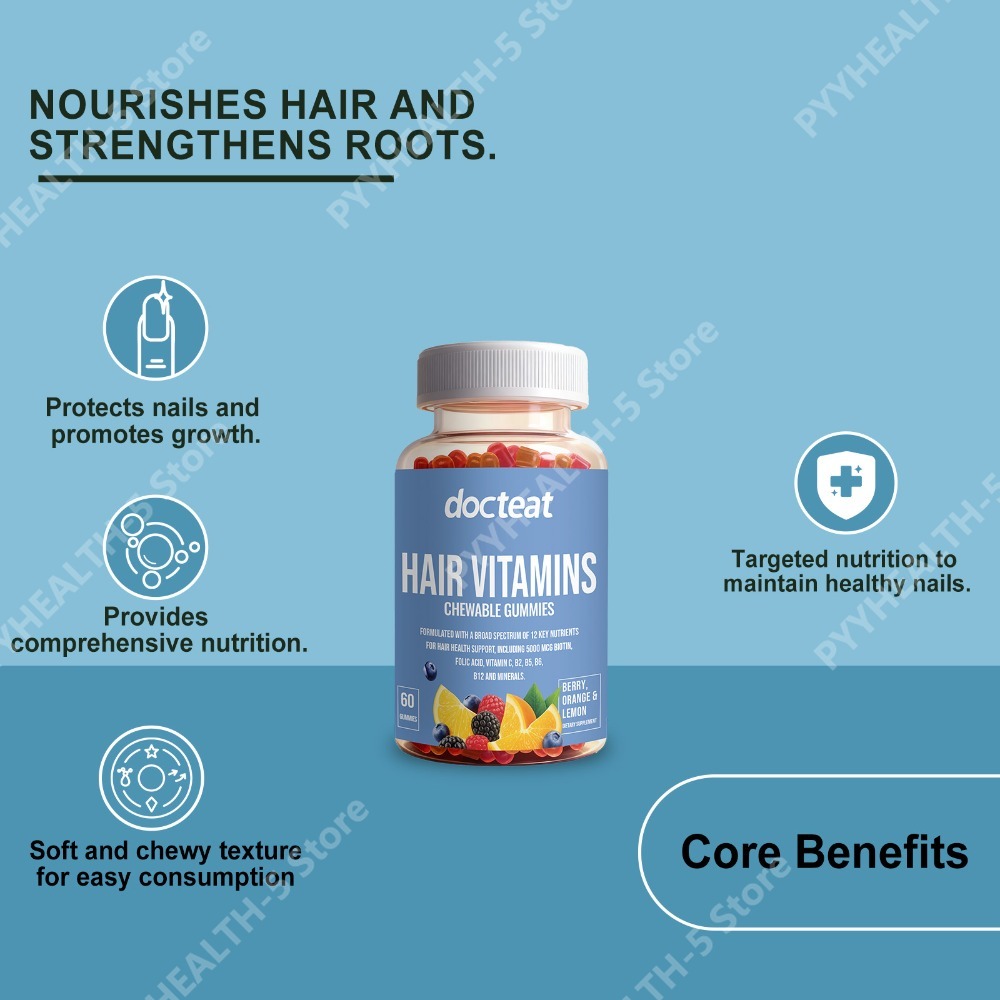 Hair Care Vitamin E - Haar-Haut-Nägel Schönheits-Gummibärchen mit Biotin, Zink, Vitamin
