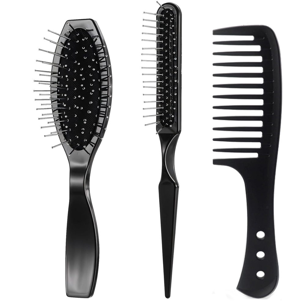 Detangling Wide Comb - Perückenbürsten-Set, Schlaufenbürste für Perücken, Haarverlängerungen, Weitzahnkamm