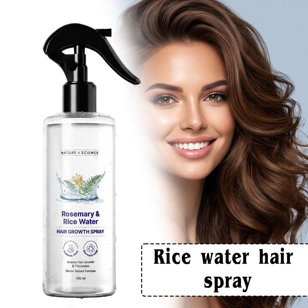 Hair Care With Rice Water - Rosmarin-Reiswasser Haarspray 200ml Nährender Kopfhaut-Haarpflegespray Erfrischender