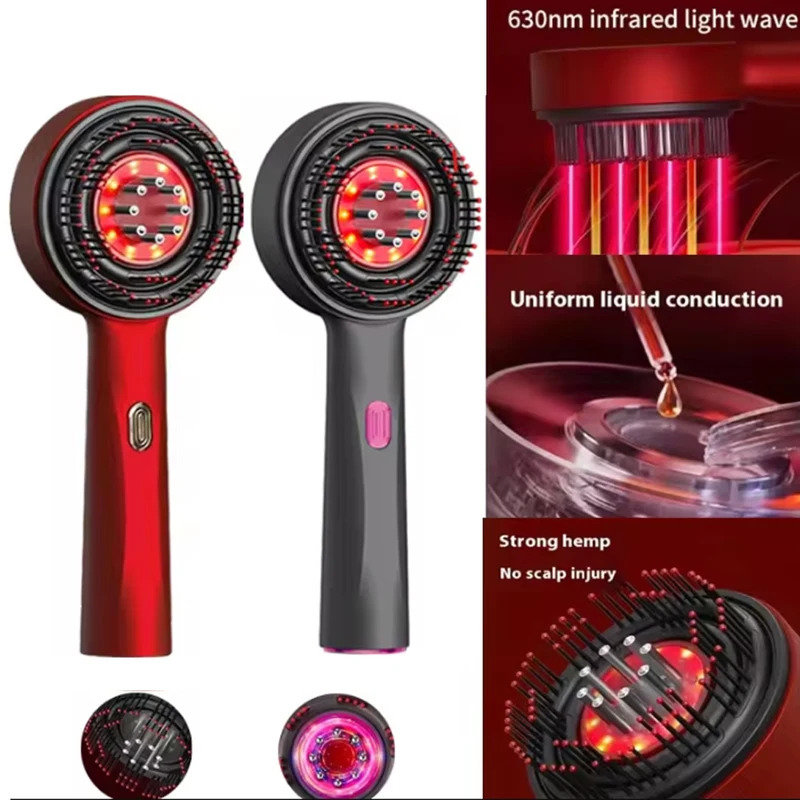 Hair Care Oil - 3-Modi Elektrischer Vibrationsmassagekamm Rotlichttherapie Haarwachstumsmassage Kopfhautbürste