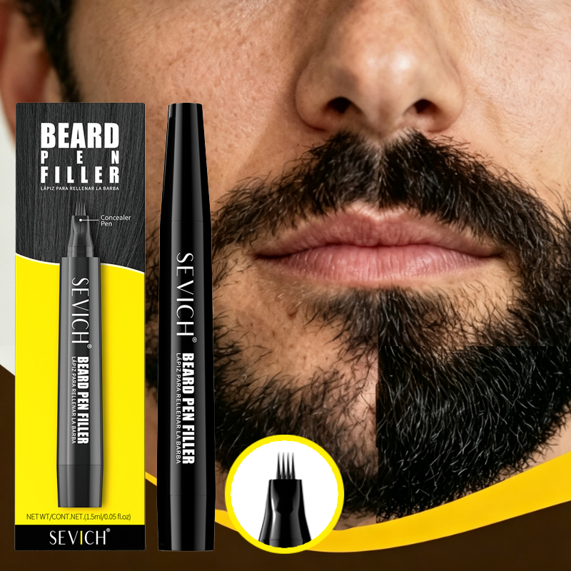 Hair Care Vitamin E - Schwarzer Bartfüller-Stift für Männer, Temporärer Bartfärbestift,