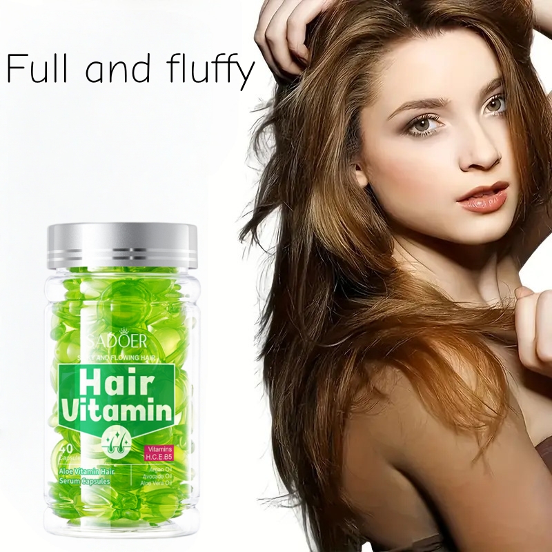 Hair Care Vitamin E - 40 Stück Aloe Vera Vitamin-Haarpflege-Essenzkapseln, mit
