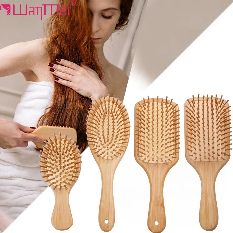 Detangling Wide Comb - Bambus-Haarbürste für Damen, Styling-Haarkamm, Haarbürste mit