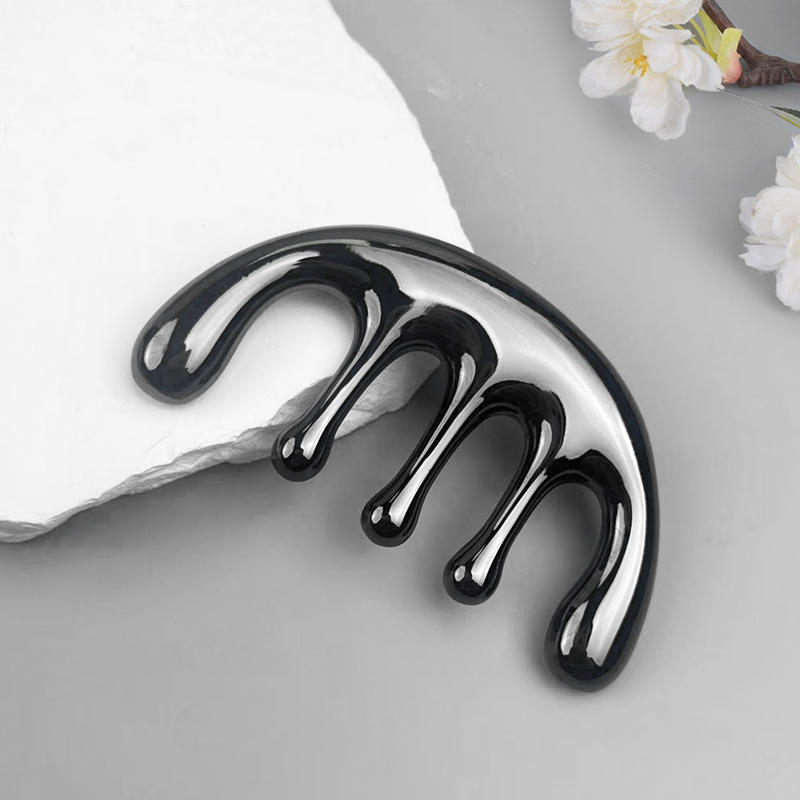 Detangling Wide Comb - 1-teiliger Fünfzahn-Massagekamm aus Metall – ein