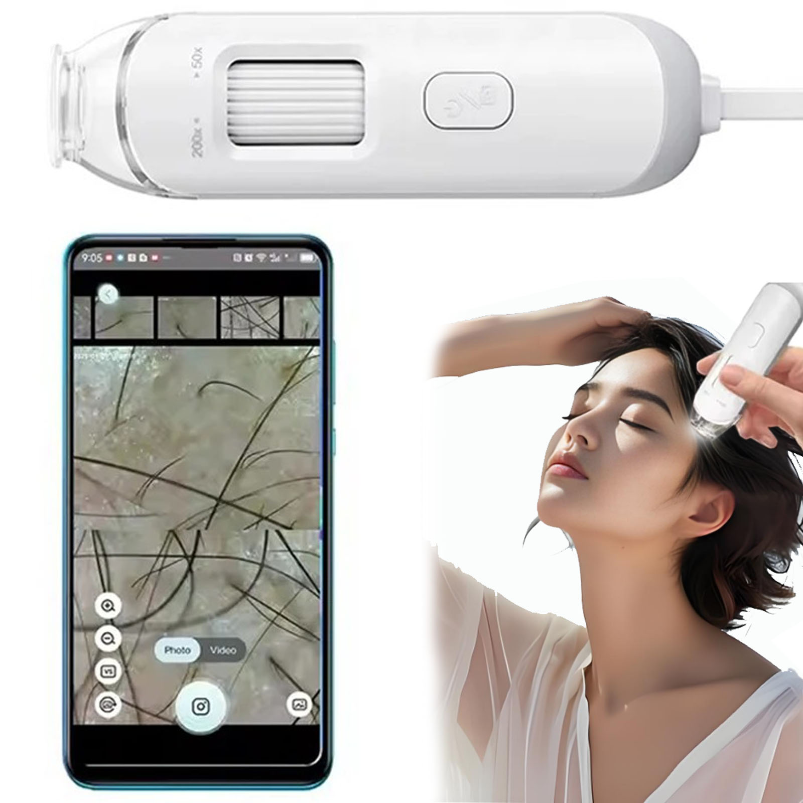 Elektronen Dermatoskop Kopfhau – Hair Porosity Test Bewertung und Preis